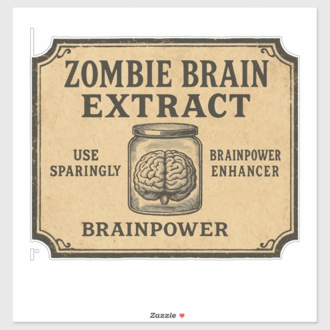 Zombie Brain Extract - Halloween Apoteks Etikett (Ark)