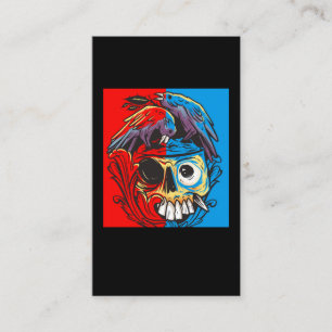 Zombie Brain Halloween Raven Skull Visitkort