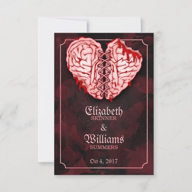 Zombie Brains Bröllop OSA Card Kort (Framsida)