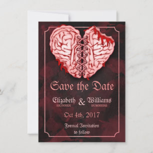 Zombie Brains Bröllop spara datum Card Datumet