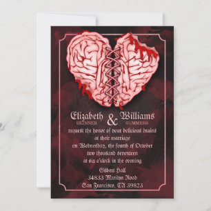 Zombie Brains bröllopsinbjudan Inbjudningar
