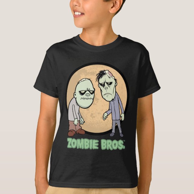 Zombie Bros. Skjorta - stort grafiskt Tee Shirt (Framsida)