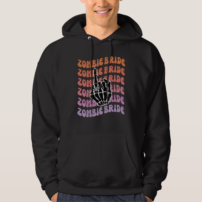 Zombie Brud Til Döden Skiljer Oss Åt Sjungmö Fest Hoodie (Framsida)