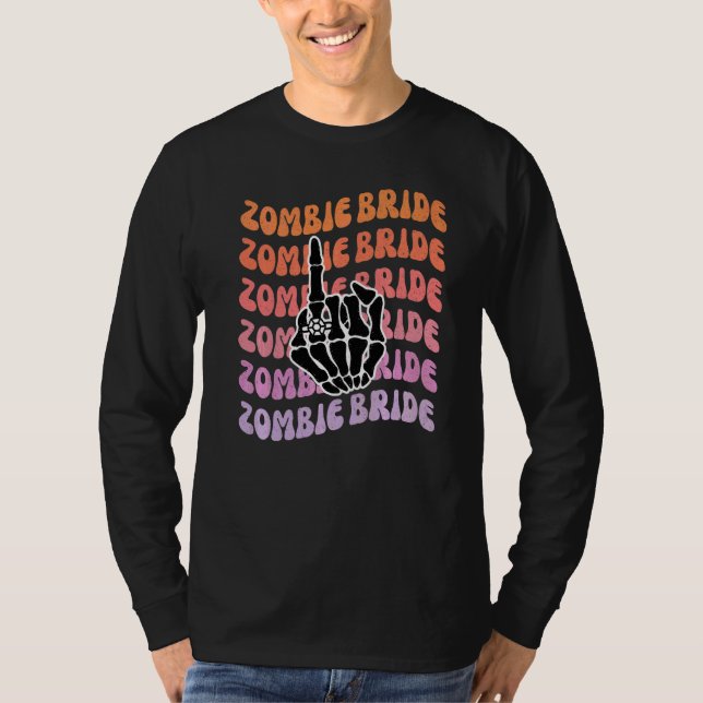 Zombie Brud Til Döden Skiljer Oss Åt Sjungmö Fest T Shirt (Framsida)