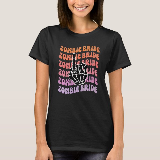 Zombie Brud Til Döden Skiljer Oss Åt Sjungmö Fest T Shirt (Framsida)