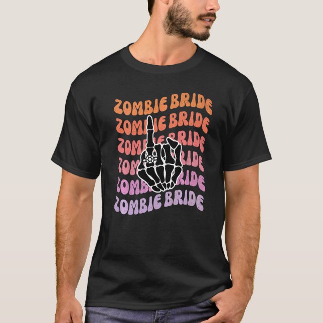 Zombie Brud Til Döden Skiljer Oss Åt Sjungmö Fest T Shirt (Framsida)