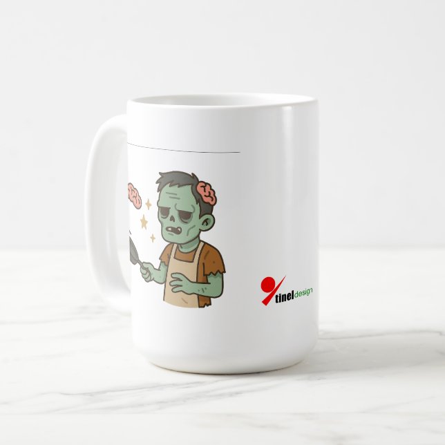 Zombie Brunch – Hjärnpannkaksflip Kaffemugg (Framsida vänster)