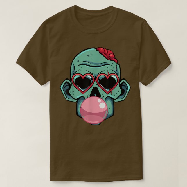 Zombie Bubblegum Lazy Halloween Costume Funny Mons T Shirt (Design framsida)