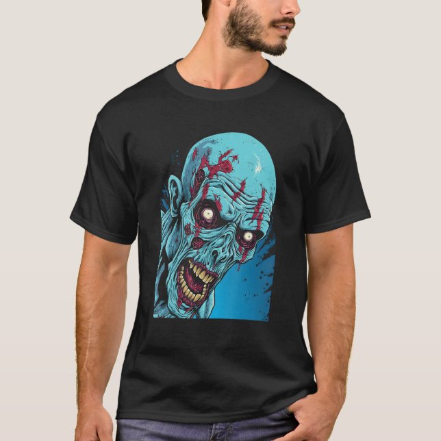 Zombie by Haunted Horror Halloween 3 T Shirt (Framsida)