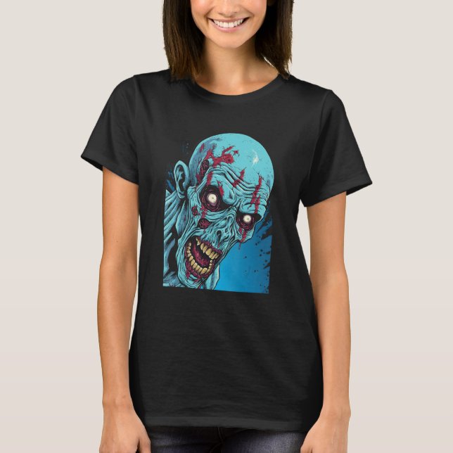 Zombie by Haunted Horror Halloween 3 T Shirt (Framsida)