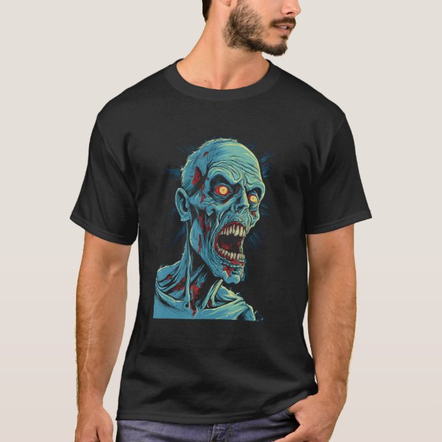Zombie by Haunted Horror Halloween 6 T Shirt (Framsida)