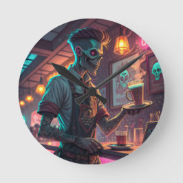 Zombie Café | Spooky Urban Halloween clock  Rund Klocka