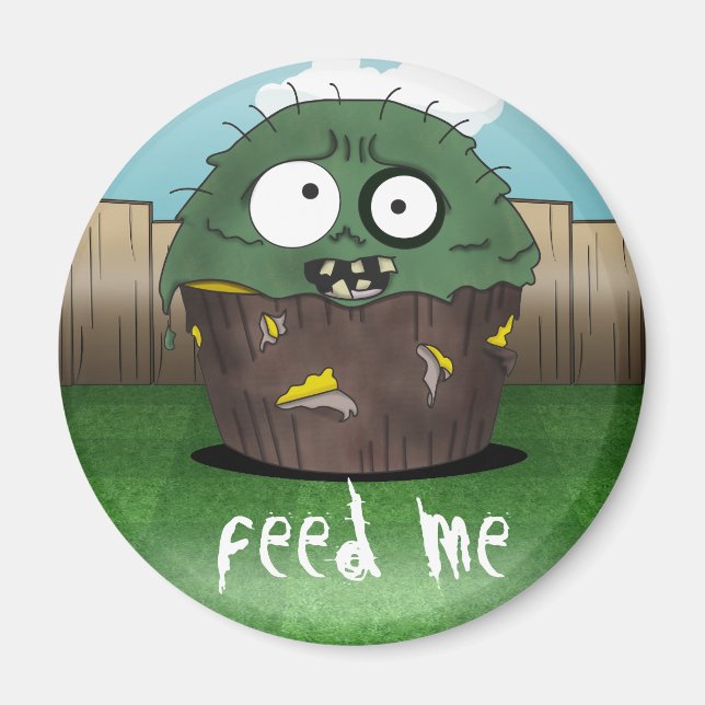 Zombie Cake Mata mig Magnet (Framsidan)