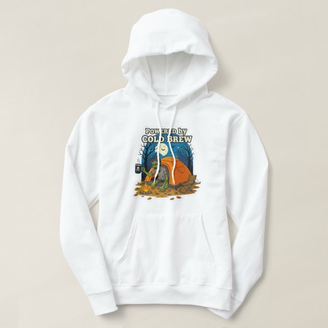 Zombie Camper Powed by Kall Brew Coffee Hoodie (Design framsida)