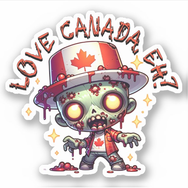 Zombie Canada Day Klistermärken (Framsida)