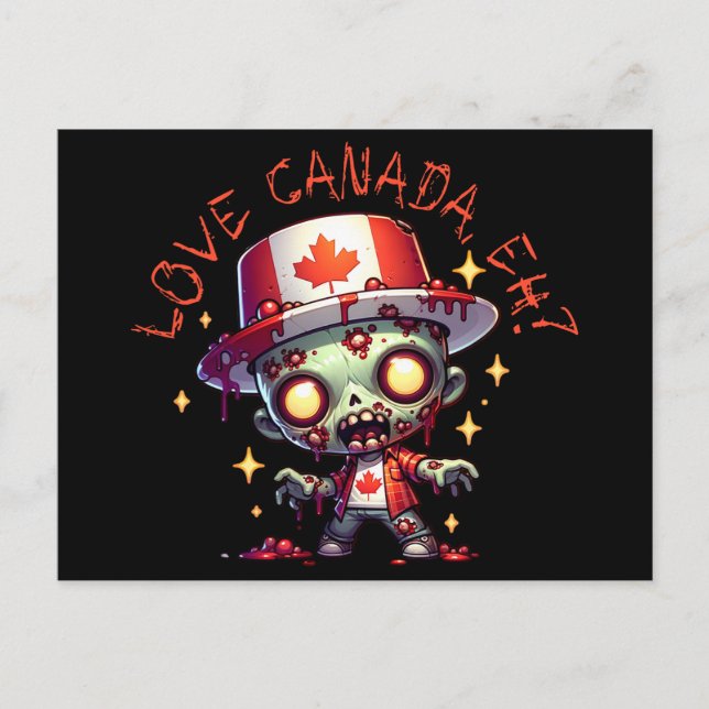 Zombie Canada Day Vykort (Framsida)