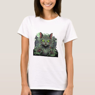 Zombie Cat Attack - Creepy Halloween Cat Woman T Shirt
