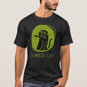 Zombie Cat Funny Spooky Halloween T Shirt