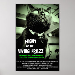 Zombie Cat Horror Movie Poster, Grönt, Anpassnings Poster