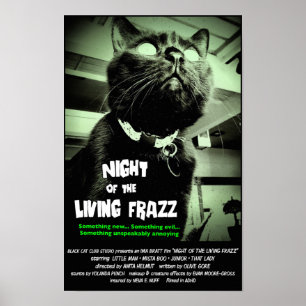Zombie Cat Horror Movie Poster, Grönt, Anpassnings Poster