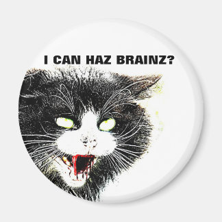 Zombie Cat I Can Haz Brainz Magnet