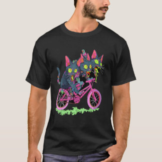 Zombie Cat Psychedelic Festival Bicyclist EDM Rave T Shirt