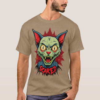zombie Cat Scared T Shirt