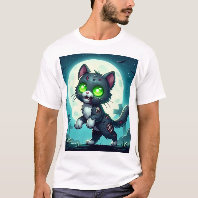 Zombie Cat T Shirt (Framsida)