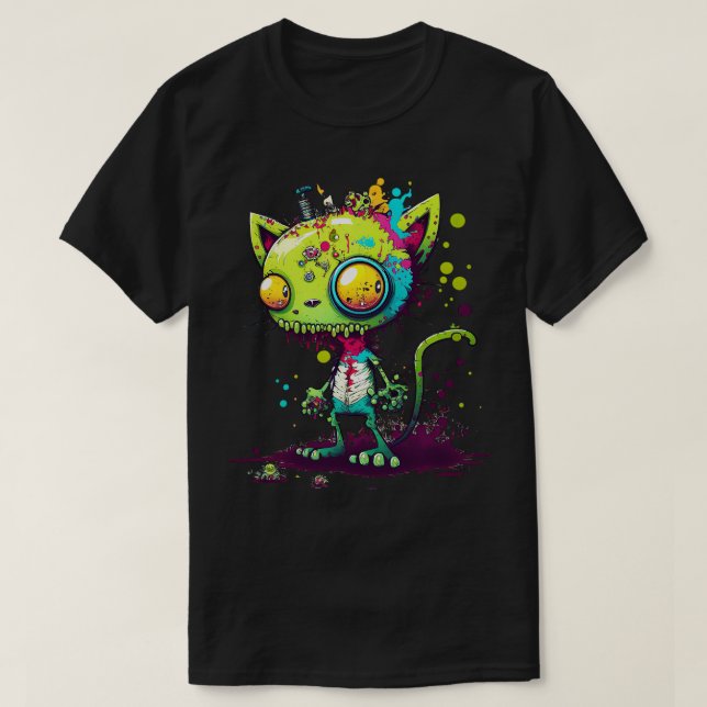 Zombie Cat T Shirt (Design framsida)