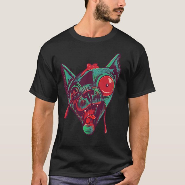 Zombie Chihuahua T Shirt (Framsida)