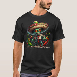 Zombie Cinco de Mayo Man och Hett Peppers T Shirt