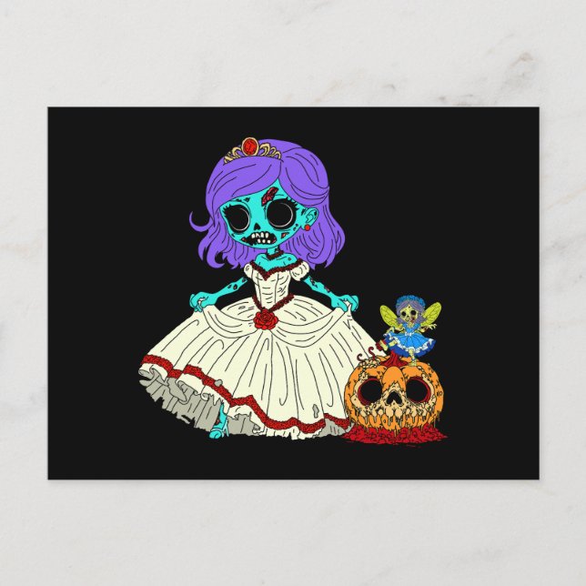 Zombie Cinderella Vykort (Framsida)
