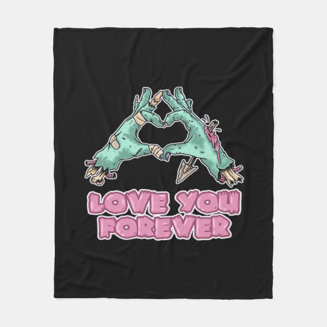 Zombie Classic - Skeleton Heart och Händer Fleecefilt (Framsidan)