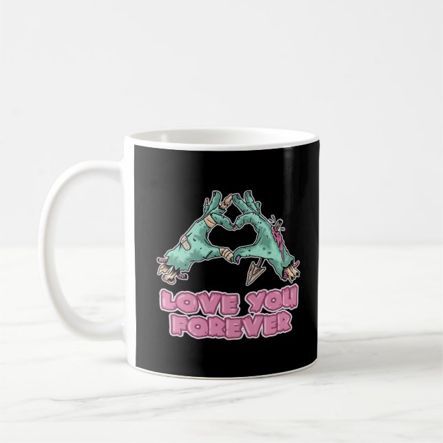 Zombie Classic - Skeleton Heart och Händer Kaffemugg (Vänster)