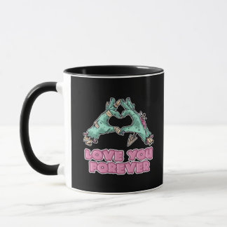 Zombie Classic - Skeleton Heart och Händer Mugg
