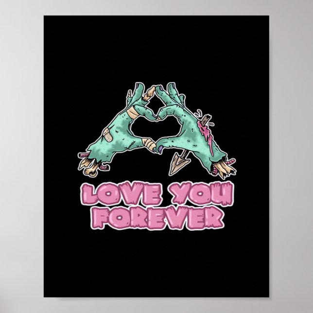 Zombie Classic - Skeleton Heart och Händer Poster (Framsidan)