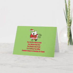 Zombie Claus (grönt) Helgkort