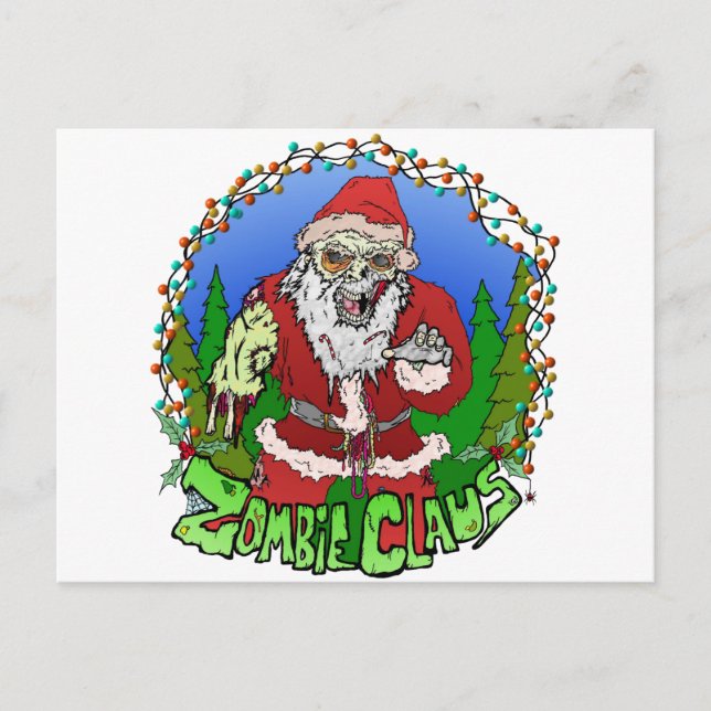 Zombie Claus Vykort (Framsida)