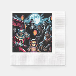 Zombie, Clown, Vampig och Haunted Doll Halloween Pappersservett