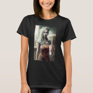 Zombie Coffee Barista Zombies i vardagen T Shirt