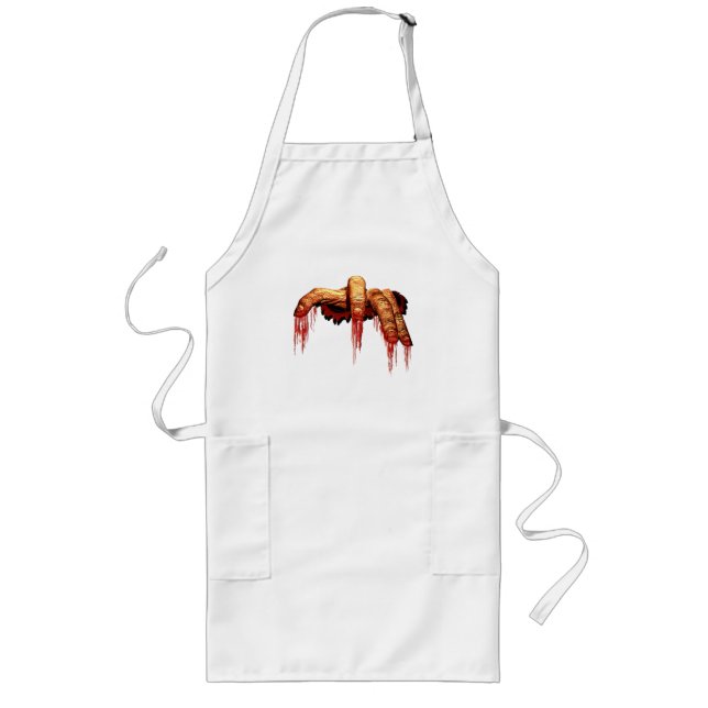 Zombie Costume Halloween Aprons Pumpkin Apparel Långt Förkläde (Framsidan)
