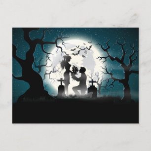 Zombie Couple i Graveyard Vykort