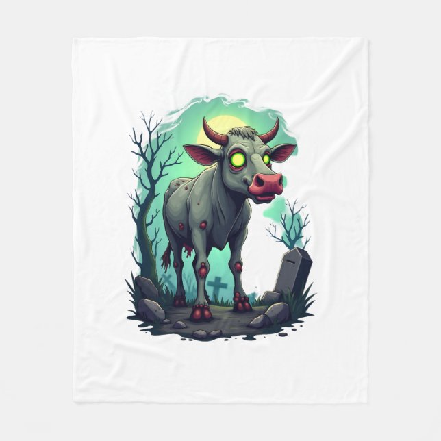 Zombie Cow Apocalypse Fleecefilt (Framsidan)