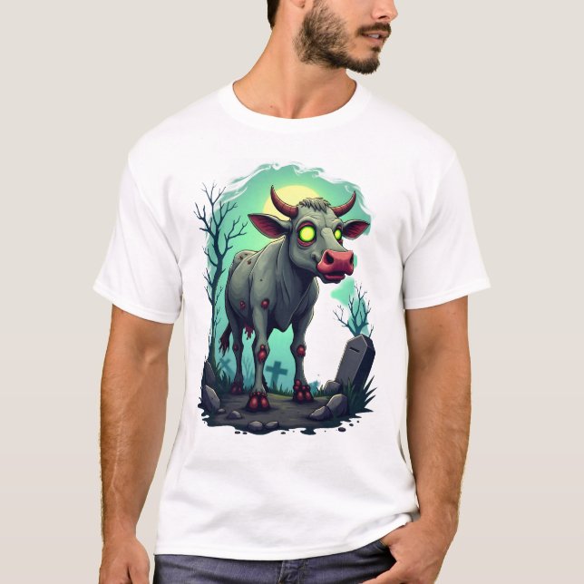 Zombie Cow Apocalypse T Shirt (Framsida)