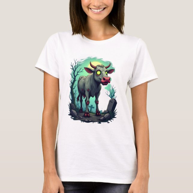 Zombie Cow Apocalypse T Shirt (Framsida)