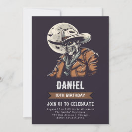 Zombie Cowboy Birthday Inbjudningar
