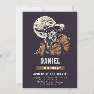 Zombie Cowboy Birthday Inbjudningar
