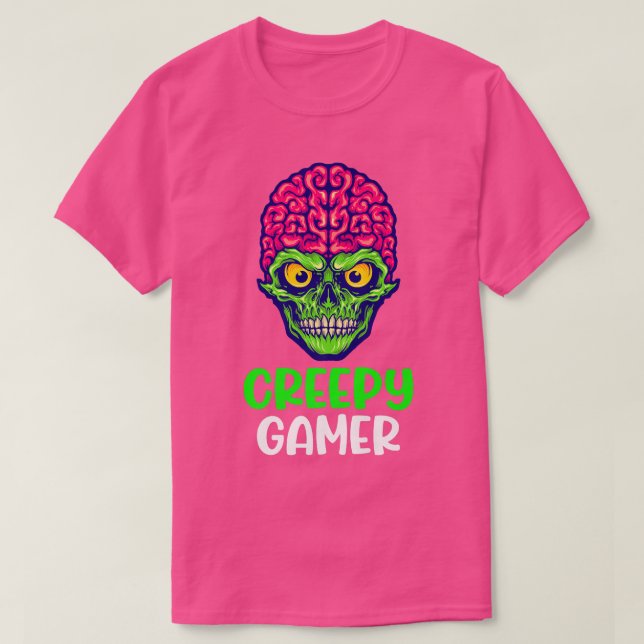 Zombie Creepy Gamer Halloween-videospel Skeleton  T Shirt (Design framsida)