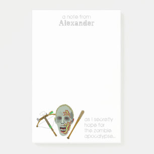 Zombie Crossbow Fladdermus Funny Apocalypse Note Post-it Block