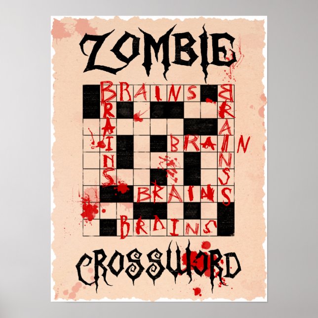 Zombie Crossword Poster (Framsidan)